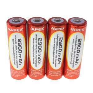 Vapex Hi-Capacity 2900mAh Rechargeable Battery 4 Pack