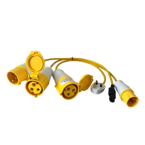 Cable De Prueba PAT Con Enchufe UK Y Conector - 110V, 16A, Color Amarillo, Para Mantenimiento Eléctrico