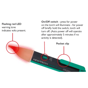 Kewtech KEWSTICK UNO 2026 Non-Contact Voltage Detector (50–600V AC)
