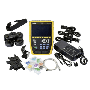 CA8345 Qualistar+ Class A, 3 Phase Power Analyser with PA40w adapter, c/w S/W, voltage leads, clips – No current clamps.
