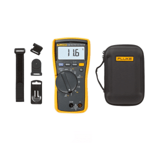 Fluke 116 HVAC True RMS Digital Multimeter Kit with TPAK Hanging Strap & FLU-C11XT Protective Hard Case