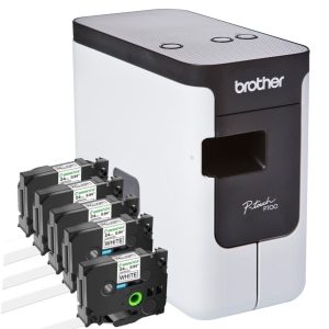 Brother PT-P700 Label Printer with TZe-251 24mm Label Tape Cartridges – compatible with Megger PAT testers and more!
