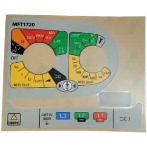 Megger MFT1720 Multifunction Tester Spare/Replacement Label Set (1002-725)