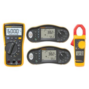 Fluke 115 True-RMS Digital Multimeter with Fluke 1660 Series Multifunction Installation Testers & Fluke 323 True-RMS Clamp Meter Kits