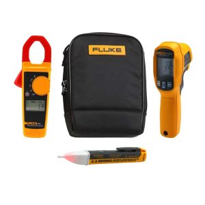 Fluke 323 Clamp Meter Kit with 62 MAX+ Thermometer & 1AC Voltstick & Case